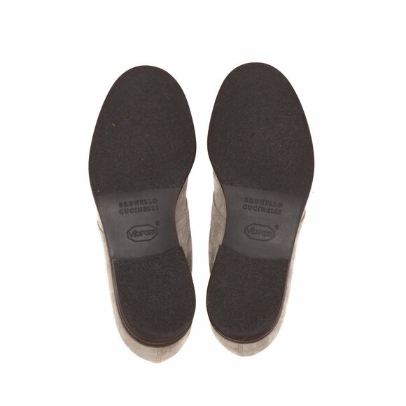 970$ Brunello Cucinelli Men's Chukka Boots Suede Grey Size: 42.5 US9.5 - Picture 10 of 13